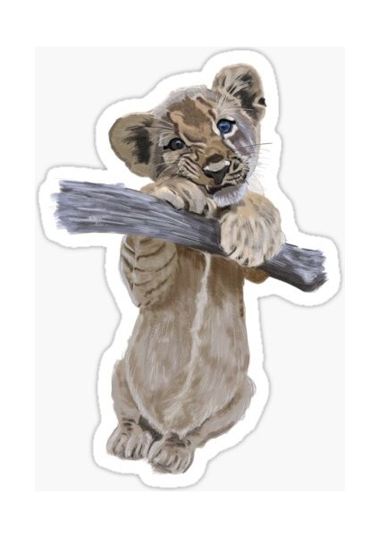 Renkli Aslan Araba Oto Sticker Yapıştırma Etiket 17CM D3