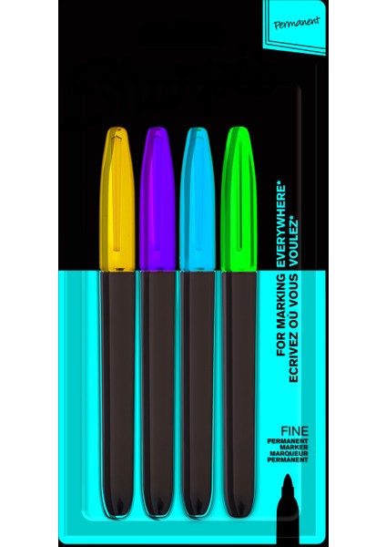 Fine Canlı Renkler Permanent Markör 4'lü