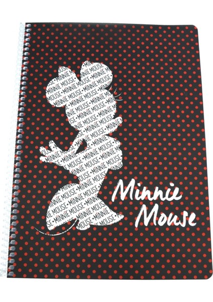 Minnie Mouse Pp Kapaklı Spiralli Defter A4 80 Yaprak Kareli