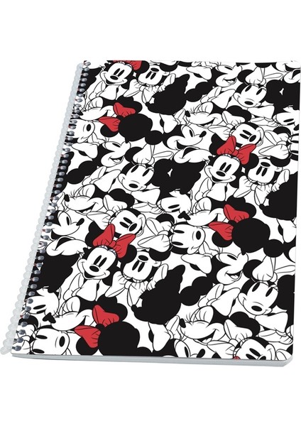 Minnie Mouse Pp Kapaklı Spiralli Defter A4 80 Yaprak Kareli