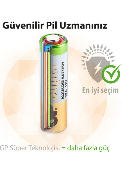 Gp Tek'li 27A 12V Yüksek Voltaj Spesifik Pil  (27AF-2C1)