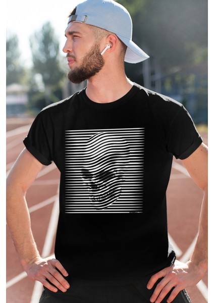 Şerit Kafa Siyah Kısa Kollu Erkek T-Shirt fiyatları