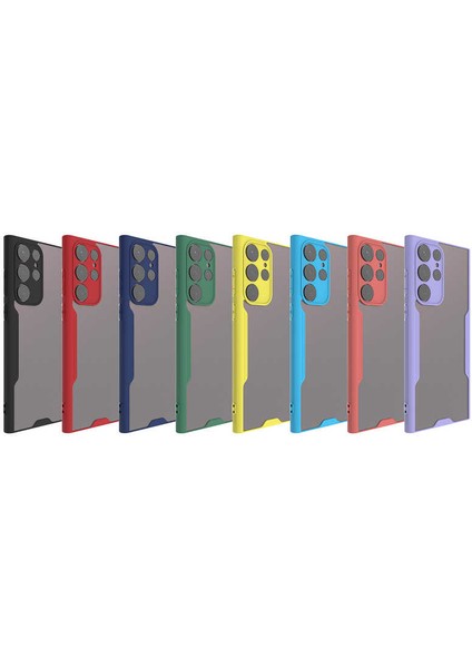 Samsung Galaxy S22 Ultra Kılıf Kamera Korumalı Colorful Kapak - Yeşil indirimleri