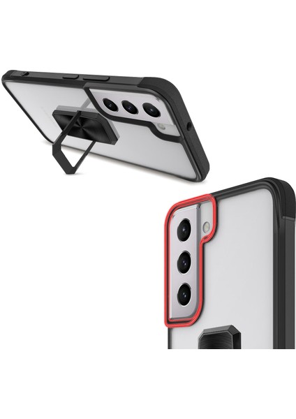 Samsung Galaxy S22 Plus Uyumlu Kılıf Metal Yüzüklü El Askılı Şeffaf Parlak Kapak Şık Tasarım fırsatları