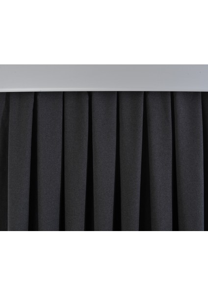Fon Perde Ağır Gramajlı 1x3 Sık Pileli Modern Keten Doku Antrasit Renk Özel Seri Fon Perde modelleri