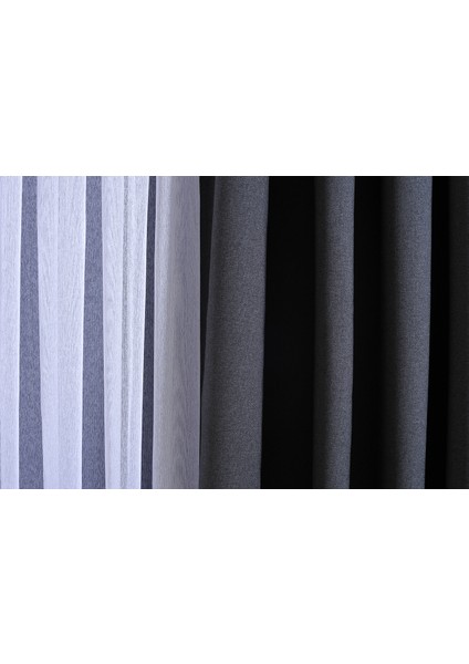 Fon Perde Ağır Gramajlı 1x3 Sık Pileli Modern Keten Doku Antrasit Renk Özel Seri Fon Perde fırsatları