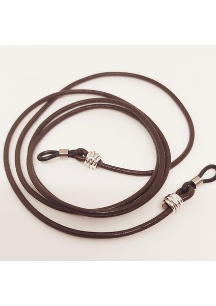 Hakiki Deri Kahverengi Gözlük Askısı