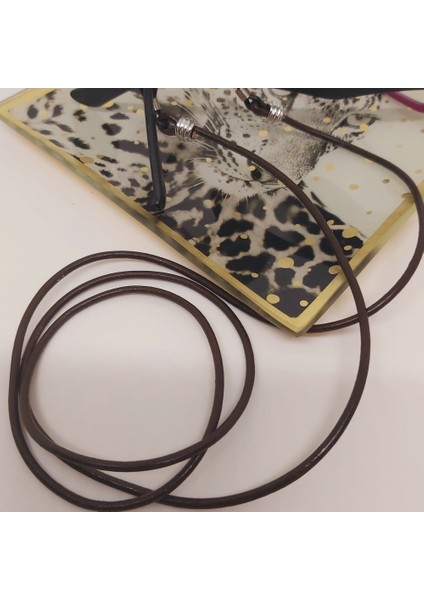 Hakiki Deri Kahverengi Gözlük Askısı modelleri