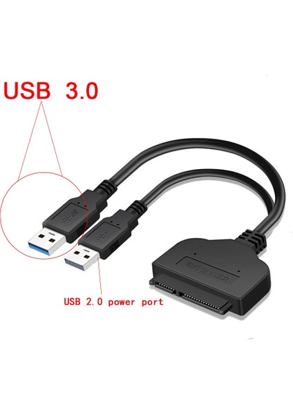 SSD HDD Bağlantı Kablosu USB 3.0 2.5" Sata Harici Disk Kablo USB 3.0 Sata 22PIN Sata