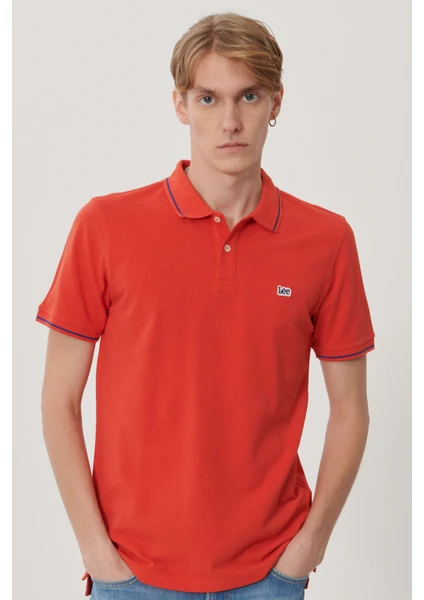 Slim Fit Dar Kesim Polo Yaka %100 Pamuk Tişört