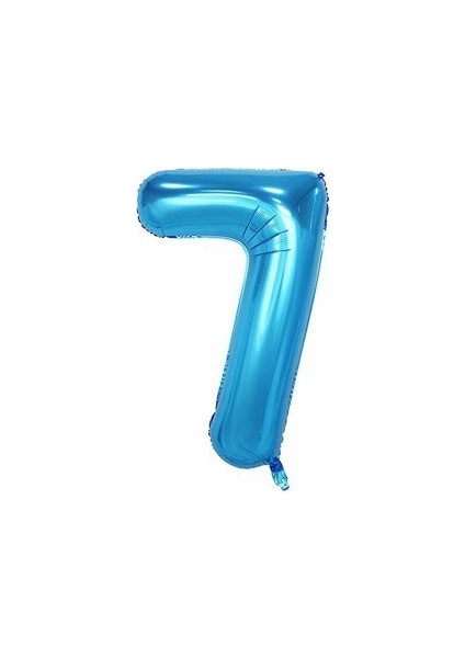 7 Rakam Mavi Folyo Balon 40 Inç 100 cm