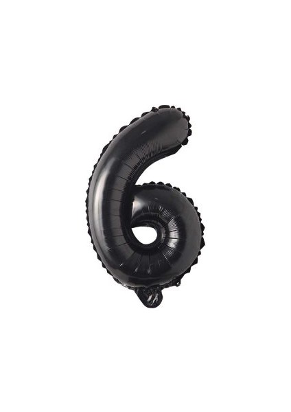 6 Rakam Folyo Balon Siyah 100 cm