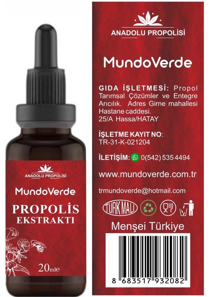 Propolis Ekstraktı 20 ml 3'lü modelleri