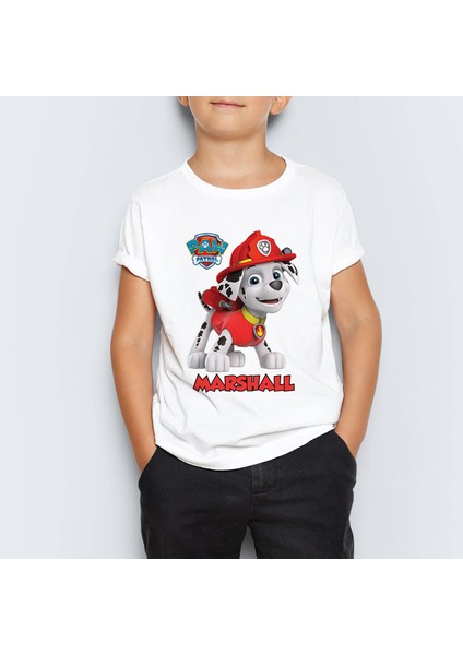 Paw Patrol Marshall Baskılı Çocuk Tişört T-Shirt Mr-04