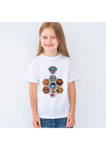 Paw Patrol Baskılı Çocuk Tişört T-Shirt Mr-03