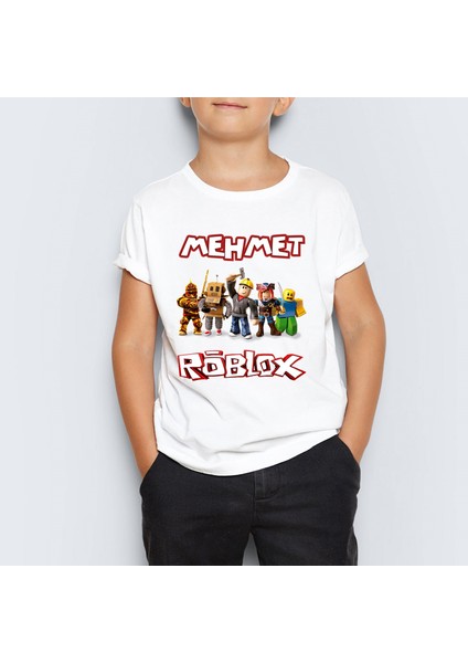 Isme Özel Roblox Baskılı Çocuk Tişört T-Shirt Mr-08