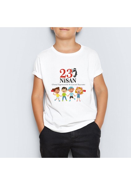23 Nisan Atatürk Baskılı Çocuk Tişört T-Shirt Mr-02