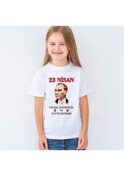 23 Nisan Atatürk Baskılı Çocuk Tişört T-Shirt Mr-04 fiyatları