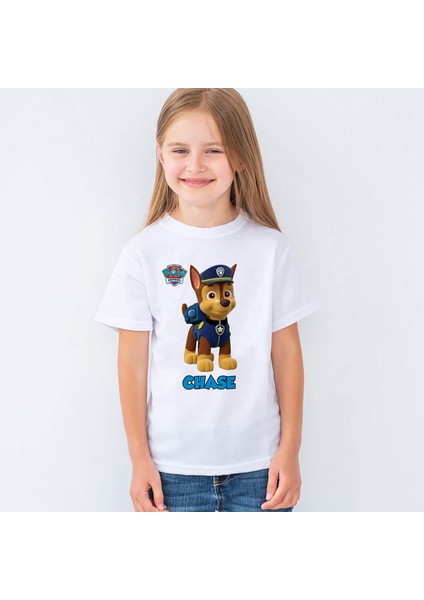 Paw Patrol Chase Baskılı Çocuk Tişört T-Shirt Mr-05 fiyatları