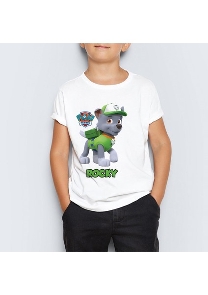 Paw Patrol Rocky Baskılı Çocuk Tişört T-Shirt Mr-07