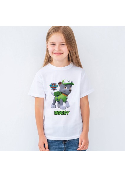 Paw Patrol Rocky Baskılı Çocuk Tişört T-Shirt Mr-07 fiyatları