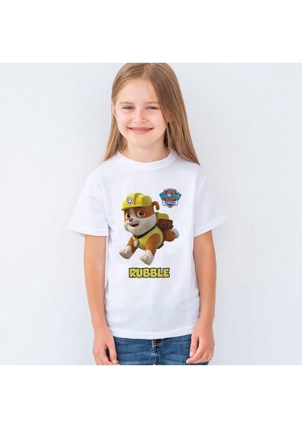 Paw Patrol Rubble Baskılı Çocuk Tişört T-Shirt Mr-08