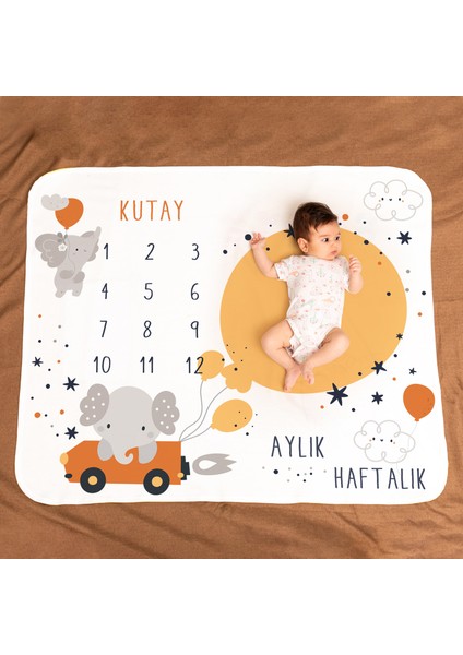 Sevimli Fil Tasarımlı Doğum Hediyesi Fotoğraf Çekim Battaniyesi fiyatları