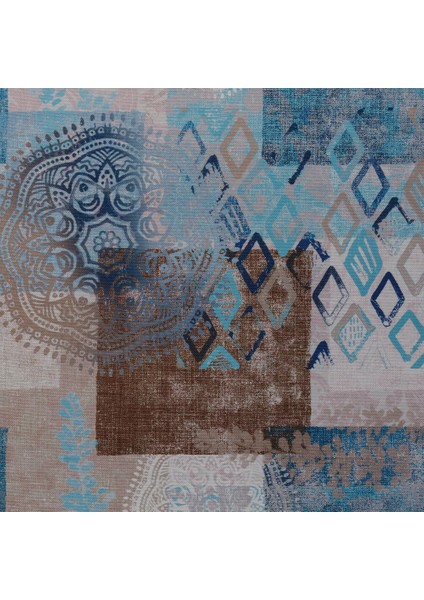 Motifli Patchwork Desenli Dokuma Dijital Baskılı Petek Kumaş