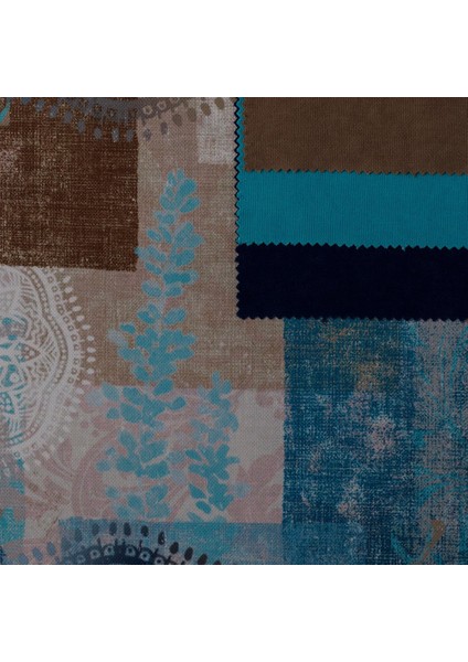 Motifli Patchwork Desenli Dokuma Dijital Baskılı Petek Kumaş
