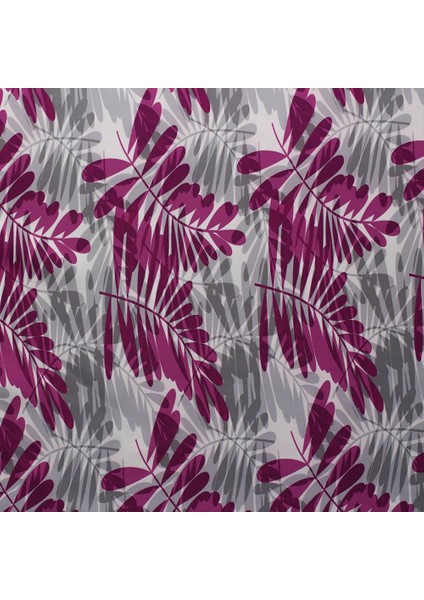 Gri Zemin Efektli Modern Mor Dal Desenli Dokuma Dijital Baskılı Petek Kumaş