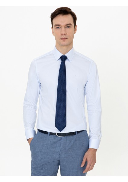 Açık Mavi Slim Fit Basic Gömlek 50250885-VR003