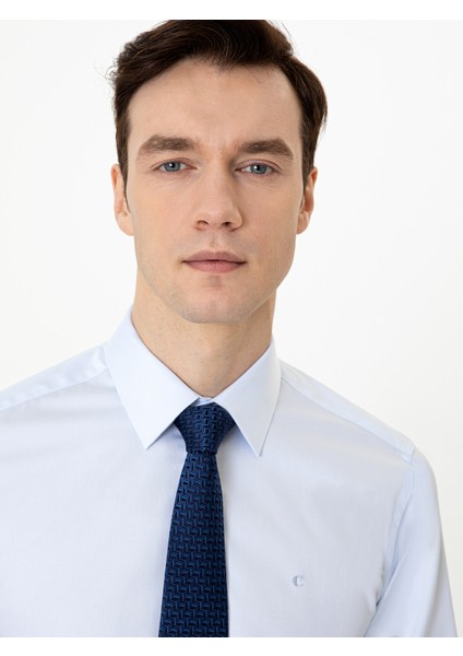 Açık Mavi Slim Fit Basic Gömlek 50250885-VR003