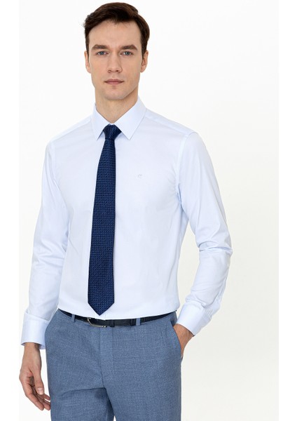 Açık Mavi Slim Fit Basic Gömlek 50250885-VR003