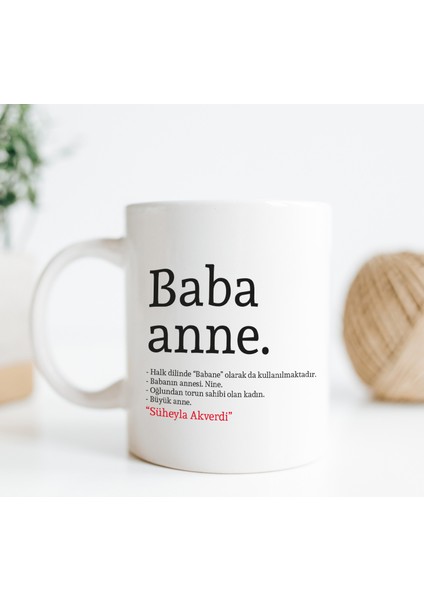 Babaanne Anlamlı Anneler Günü Hediyesi Porselen Kupa Bardak