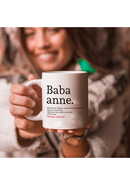 Babaanne Anlamlı Anneler Günü Hediyesi Porselen Kupa Bardak