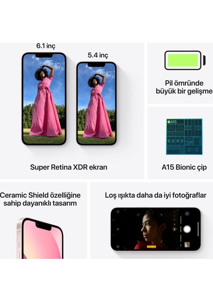 iPhone 13 mini 256 GB Pembe