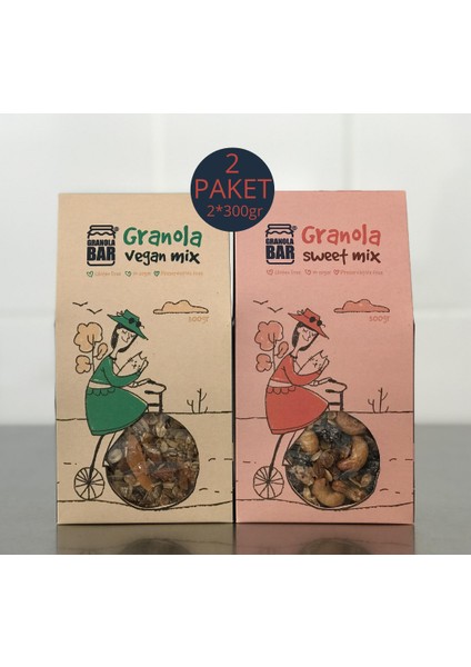 Granolabar Granola Vegan Mix-Sweet Mix Glutensiz 2*300GR