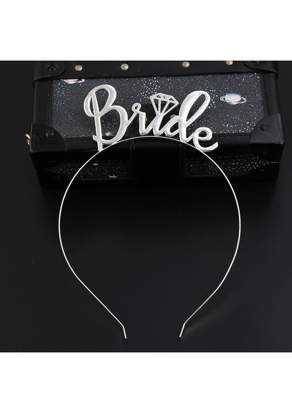 Gümüş Renk Bride Yazılı Metal Gelin Tacı Bride Taç modelleri