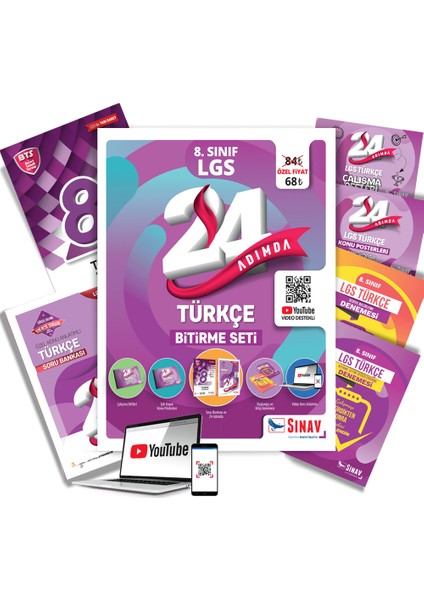 24 Adımda 8. Sınıf LGS Türkçe Bitirme Seti