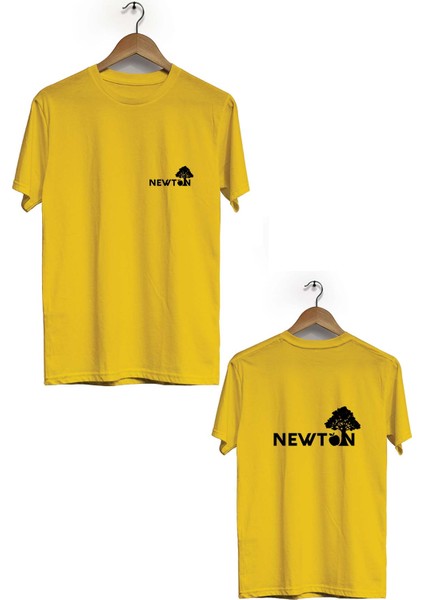 Zeron Tasarım Newton Ön Arka Baskılı Kısa Kol Bisiklet Yaka T-Shirt BLL974