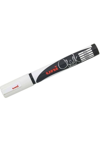 Uni Chalk 1.8-2.5 mm Yuvarlak Uç Su Bazlı Sıvı Tebeşir Kalemi Beyaz