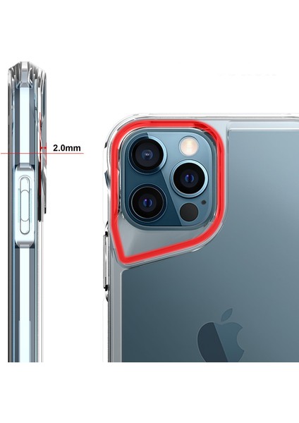 Apple iPhone 12 Pro Uyumlu Kılıf Şeffaf Silikon Kapak Agresif Tasarım Üstün Koruma Yükseltilmiş Kenar