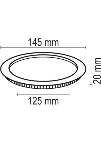 Yuvarlak Slim Kasa LED Panel Armatür Saten 9W Beyaz