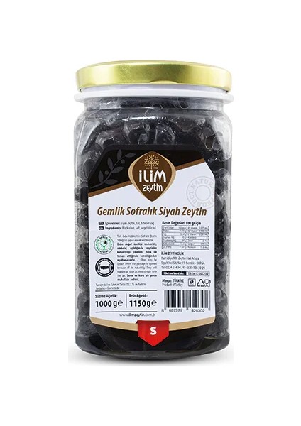 Gemlik Siyah Zeytin S 1 kg