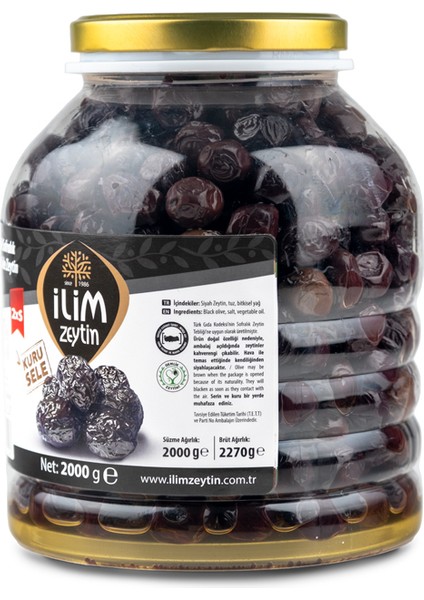 Gemlik Kuru Sele Siyah Zeytin 2XS 2 kg
