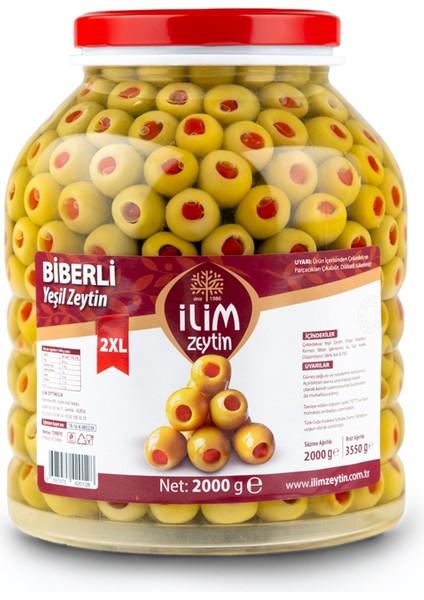 Biberli Yeşil Zeytin 2 kg