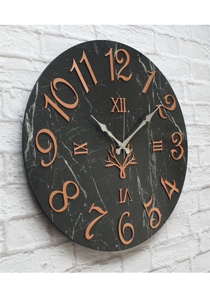 Mermer Desenli Duvar Saati ile Daldaki Kuş ve Hayat Ağacı Tablo fiyatları