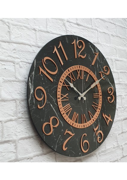 Mermer Desenli Duvar Saati ile Daldaki Kuş ve Hayat Ağacı Tablo fiyatları