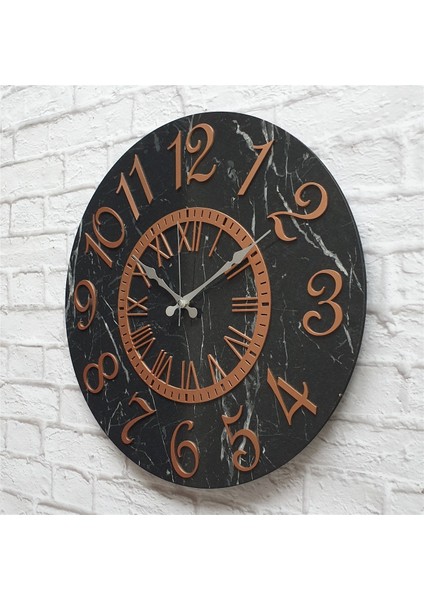 Mermer Desenli Duvar Saati ile Daldaki Kuş ve Hayat Ağacı Tablo modelleri