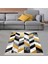Geometrik Desenli Renk Bloklu Dijital Baskı Yıkanabilir Kaymaz Taban Modern Salon Halısı 1